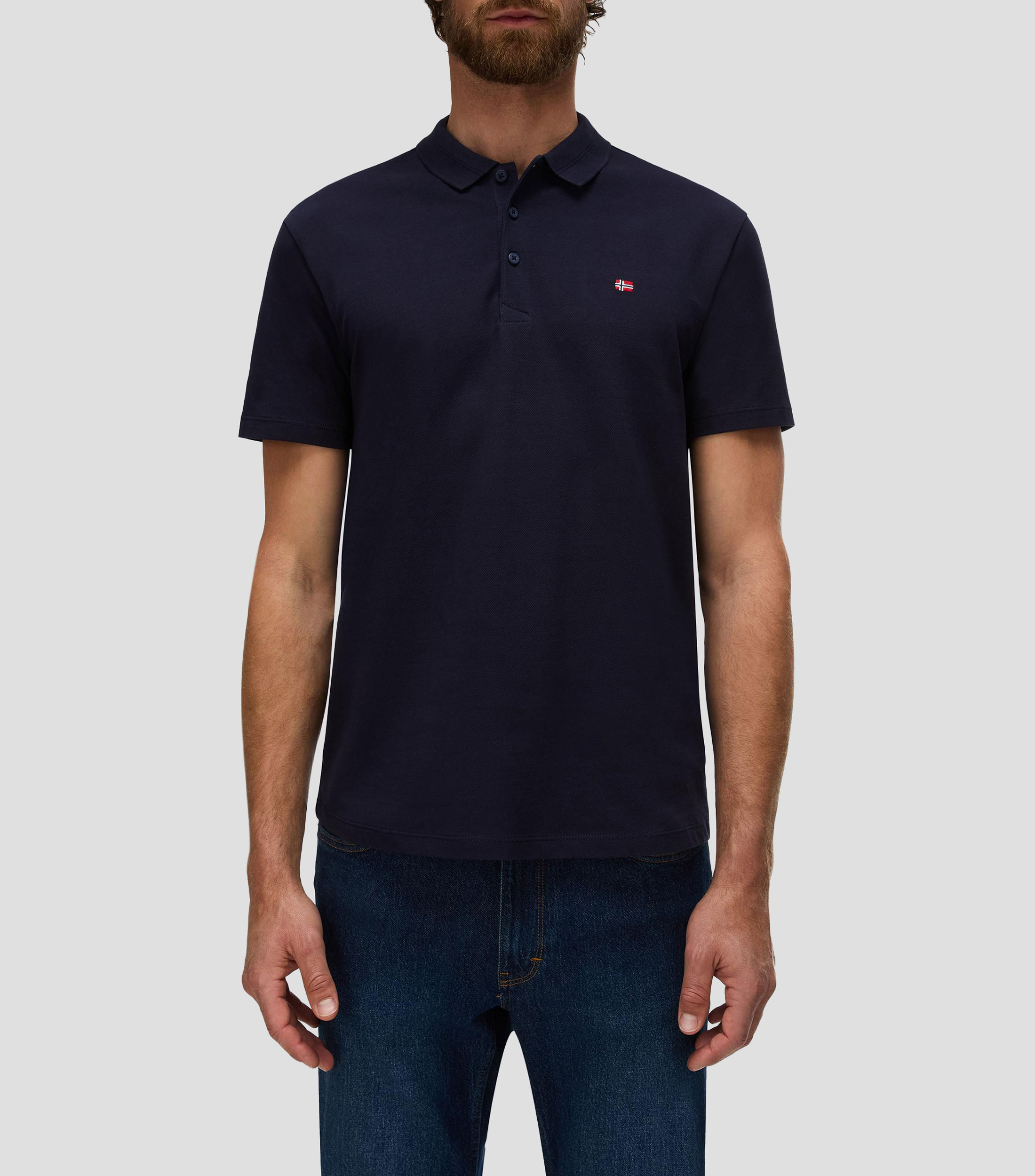 Playera tipo polo manga corta Ealis lisa Hombre